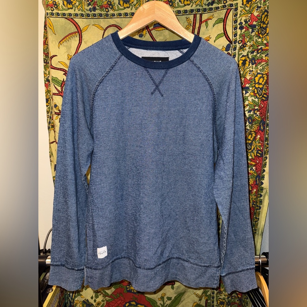 Native Youth Striped Blue Top
